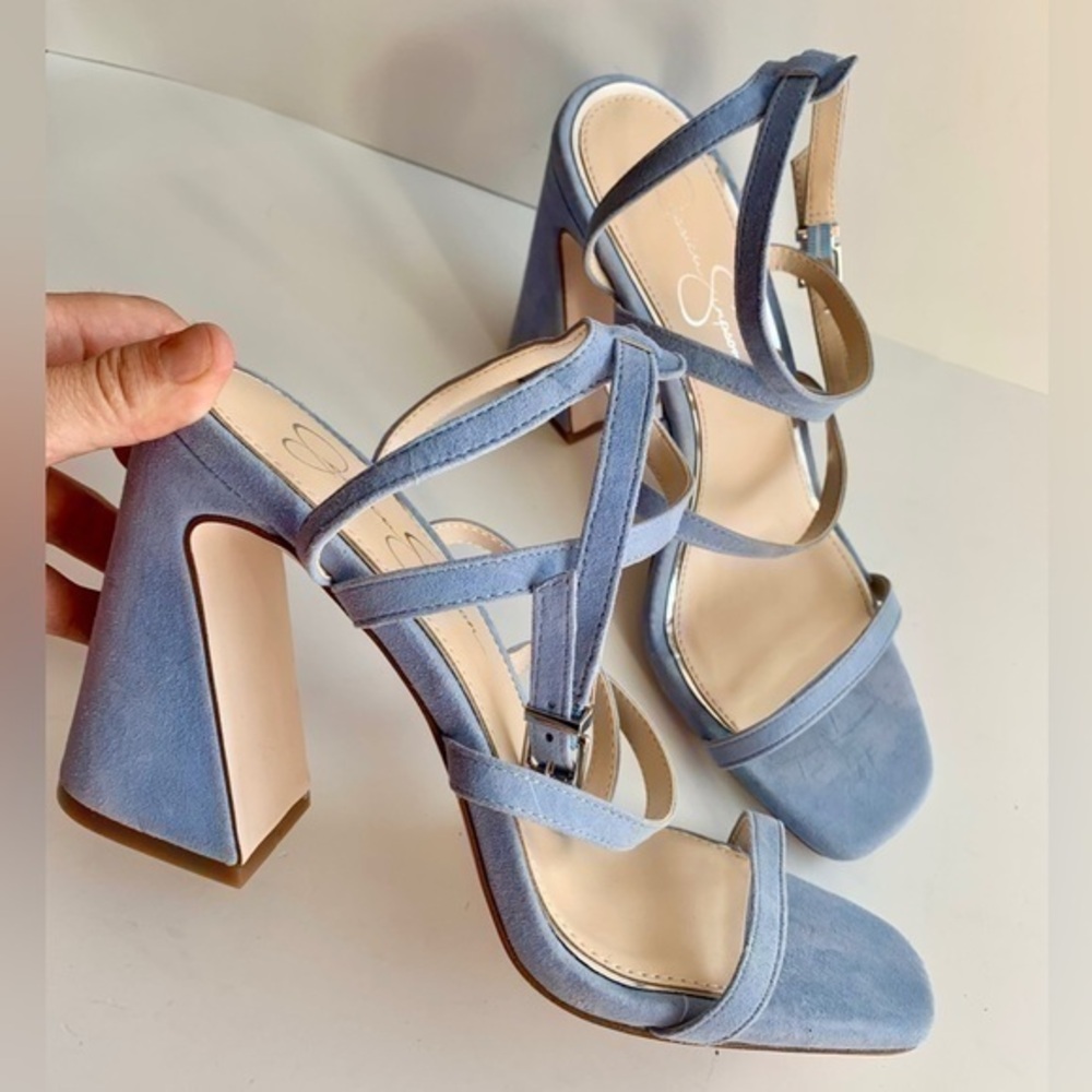 Jessica Simpson Raymie Flare Ankle Strap Block Heel Sandals